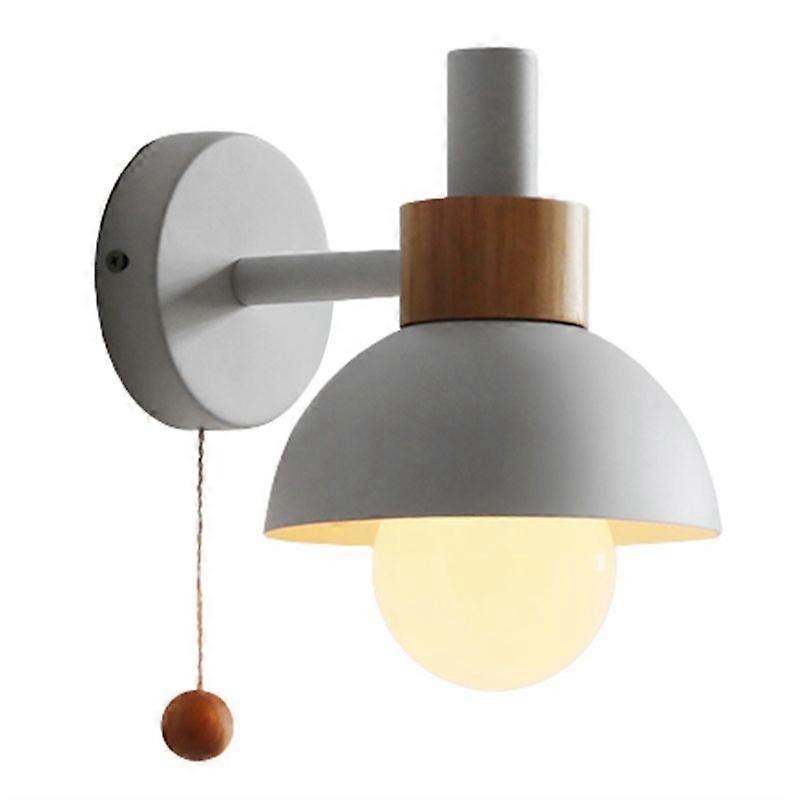 LED Wall Lamp with Switch Wood Sconce Lights C