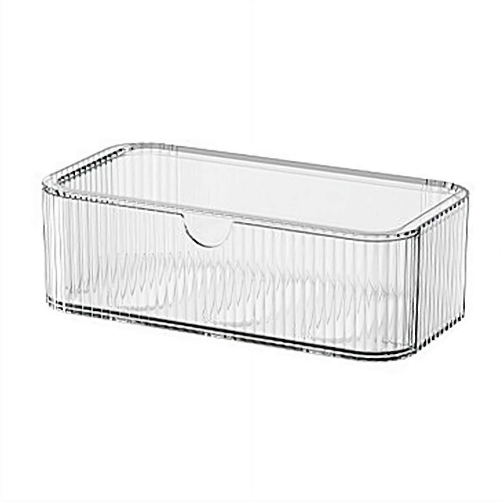 Clear Storage Organizer with Dividers, Stackable Acrylic Cabinet Bin for Bathroom and Vanity