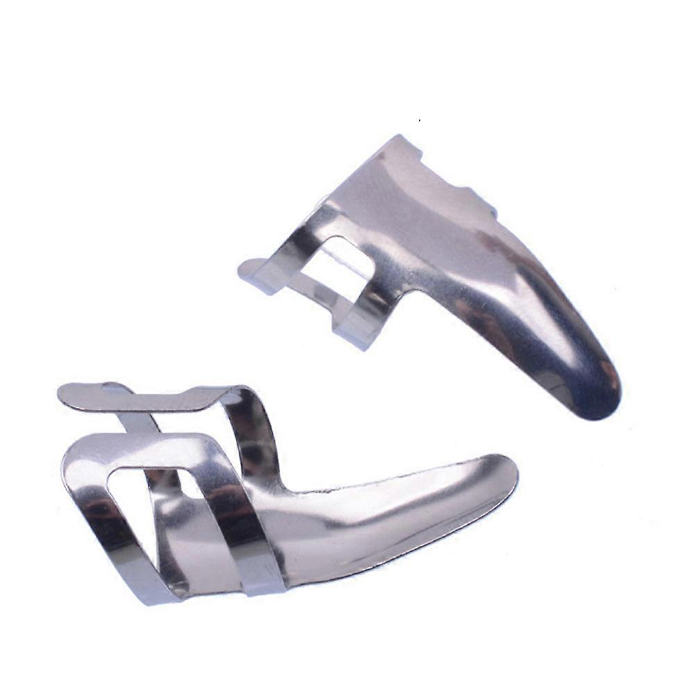 9pcs en acier inoxydable médiators de doigt index médiators simples guitare basse ongle plectres (argent)