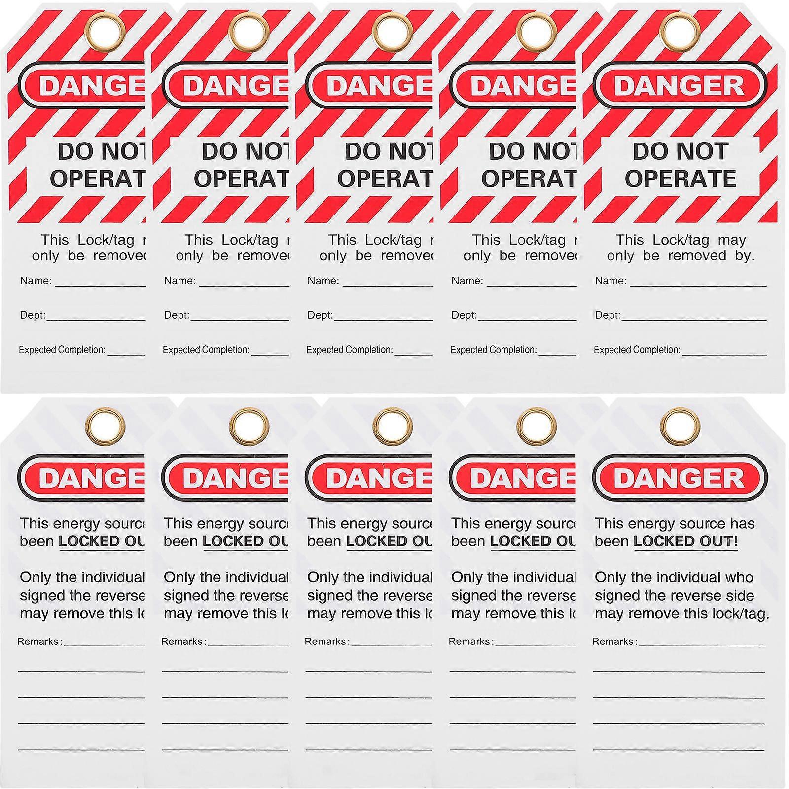 10pcs Lockout Tags Danger Tags Do Not Operate Tags Lockout Hanging Tags for Factory Equipment