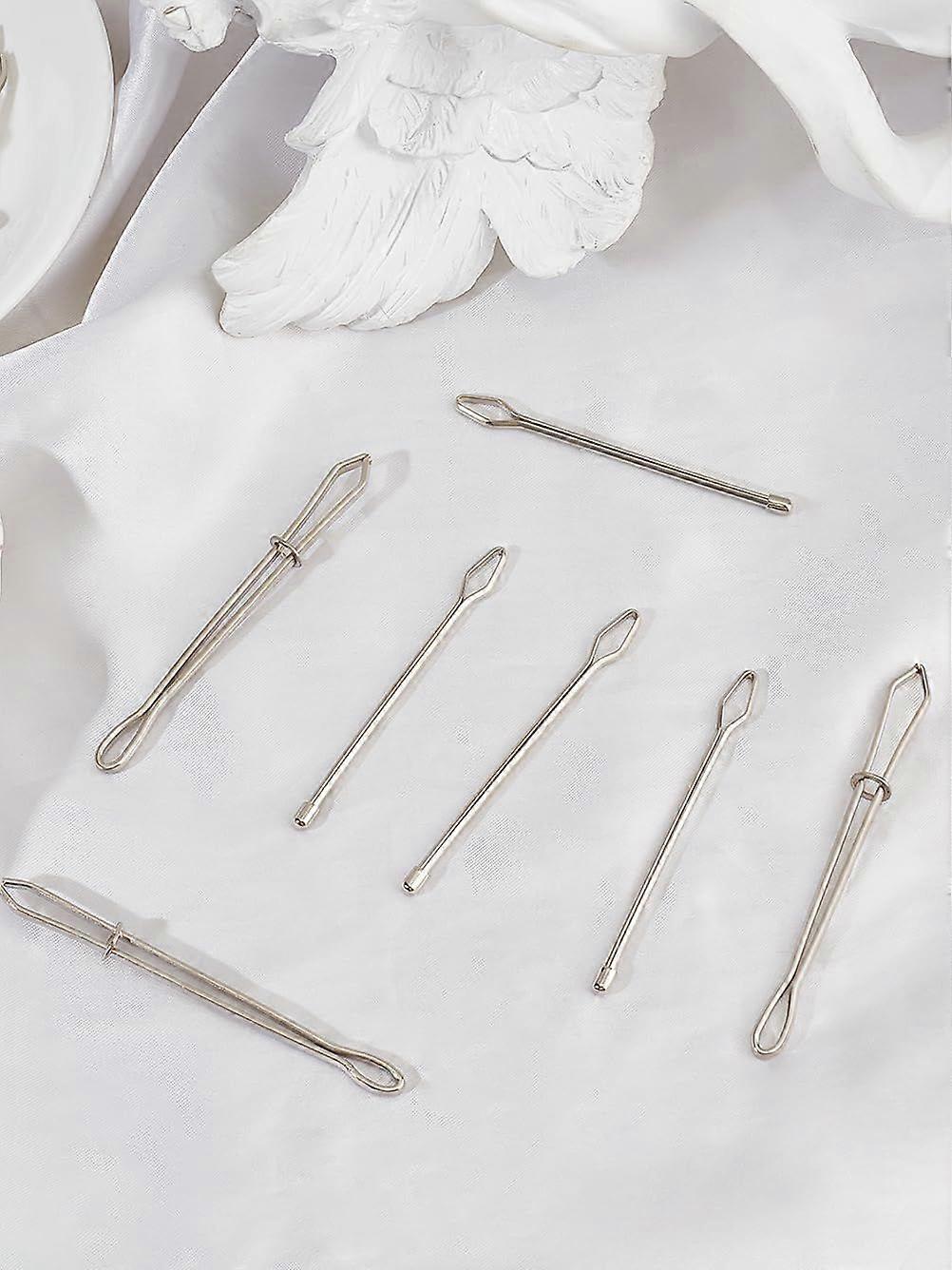 18Pcs 2 Styles Platinum Iron Bodkin Threader Easy Pull Drawstring Threader with Tweezer Self-Locking Tweezers Clip DIY Rope Threader Clip for Elastics