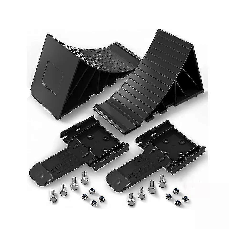 Pack of 2, Wheel Chocks with Bracket and Mounting Hardware, Trailer up to 1600kg Axle Load