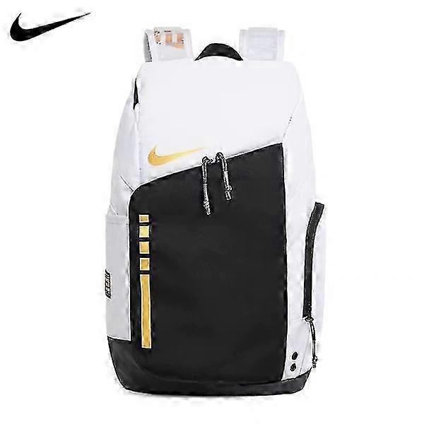 תיק גב גדול של נייקי לכדורסל, תיק גב Elite Air Cushion, תיק נסיעות, אימון, תיק ספורט ופנאי, תיק כושר, זהב לבן
