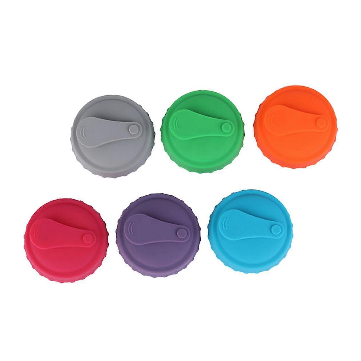 6pcs Silicone Can Lids Reusable Soda and Beer Covers Leakproof Airtight Seal for Freshness