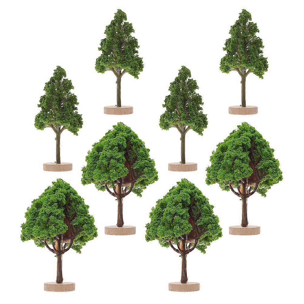 Miniature Trees Crafts for Sand Table DIY with 8Pcs Green Model Trees