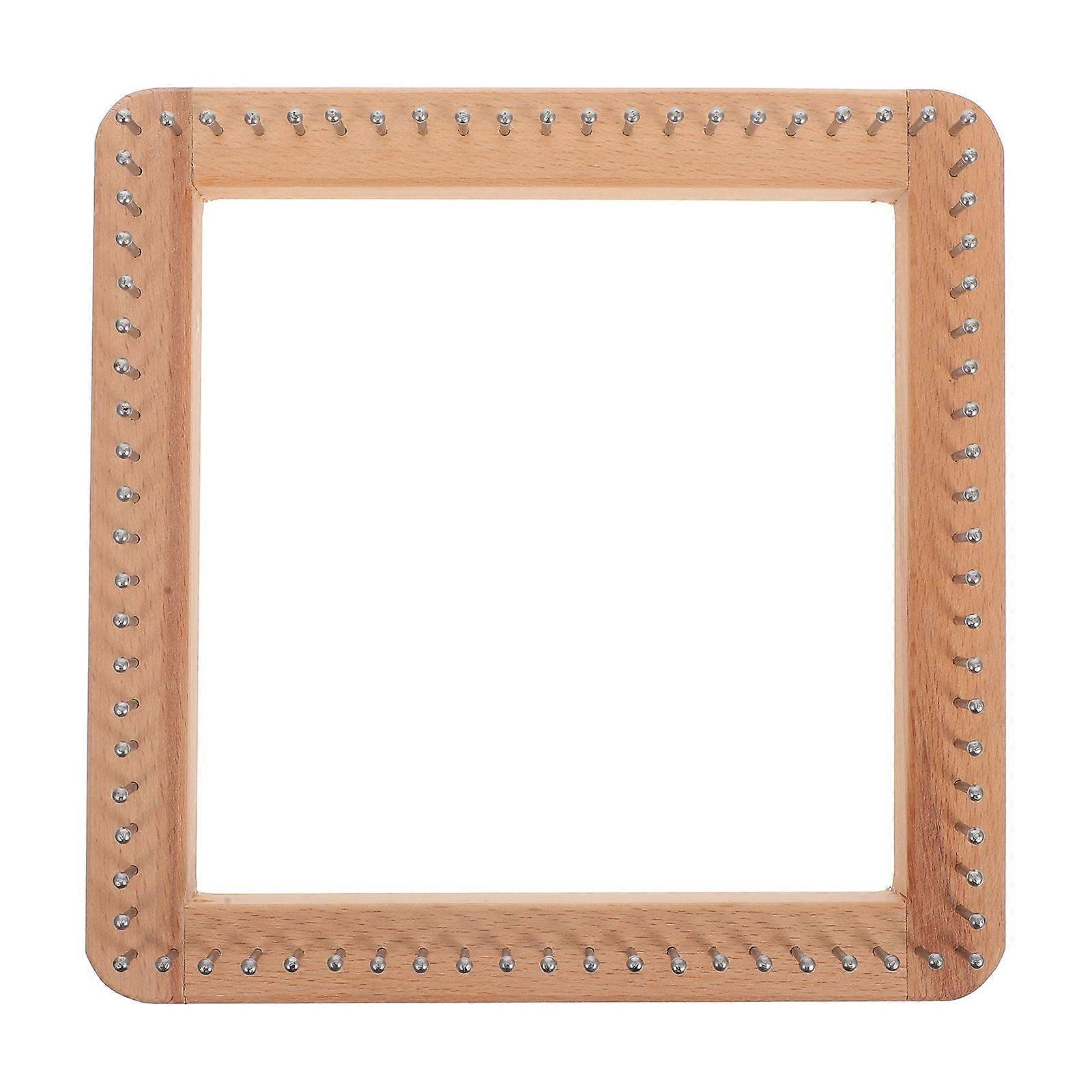 Wooden Knitting Loom 1 Set DIY Mini Board Handcrafted Square Weaving Tool for Creating Hats Scarves Shawls
