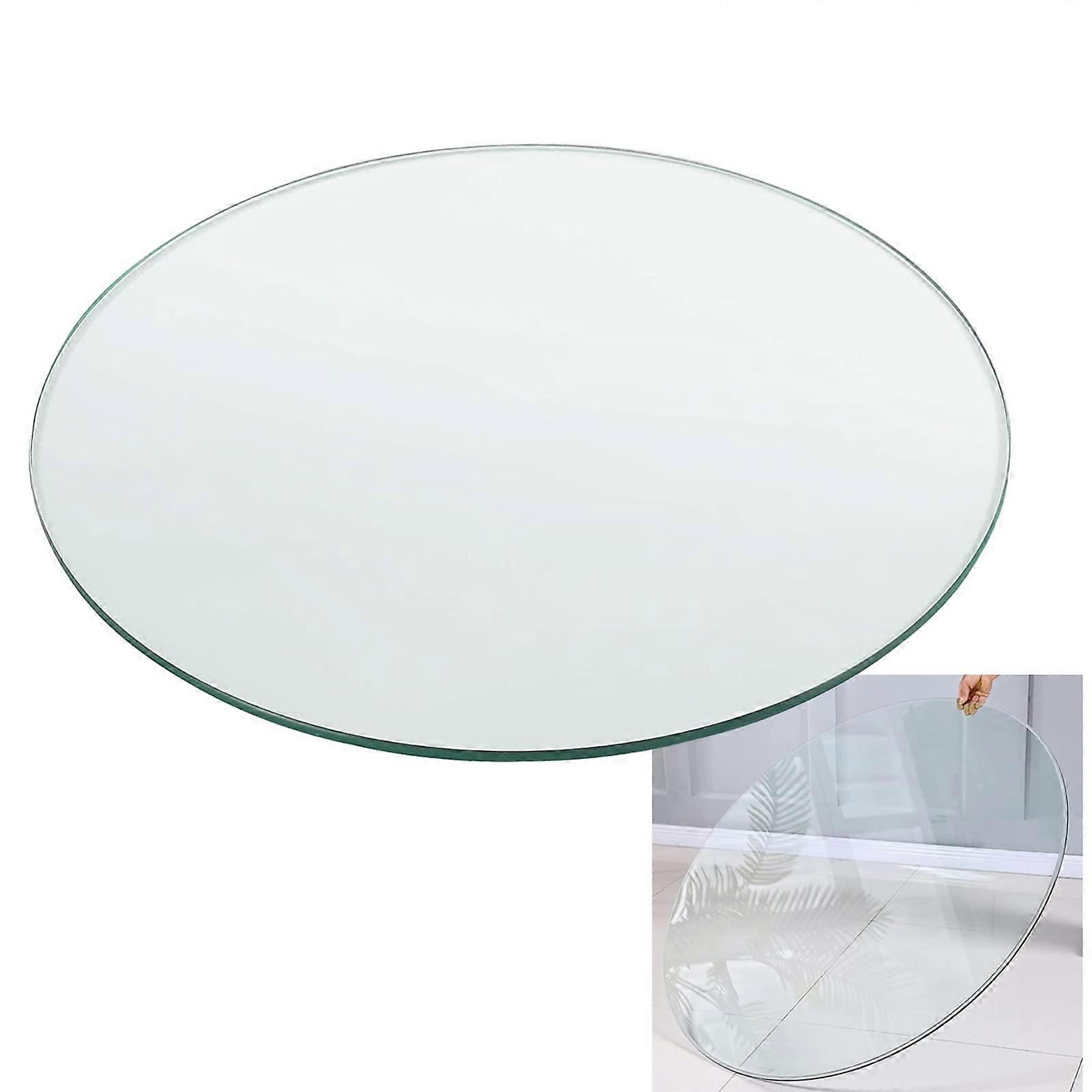 Tempered Glass Table  85cm Round Clear Shatterproof Scratch and Heat Resistant for Coffee Tables