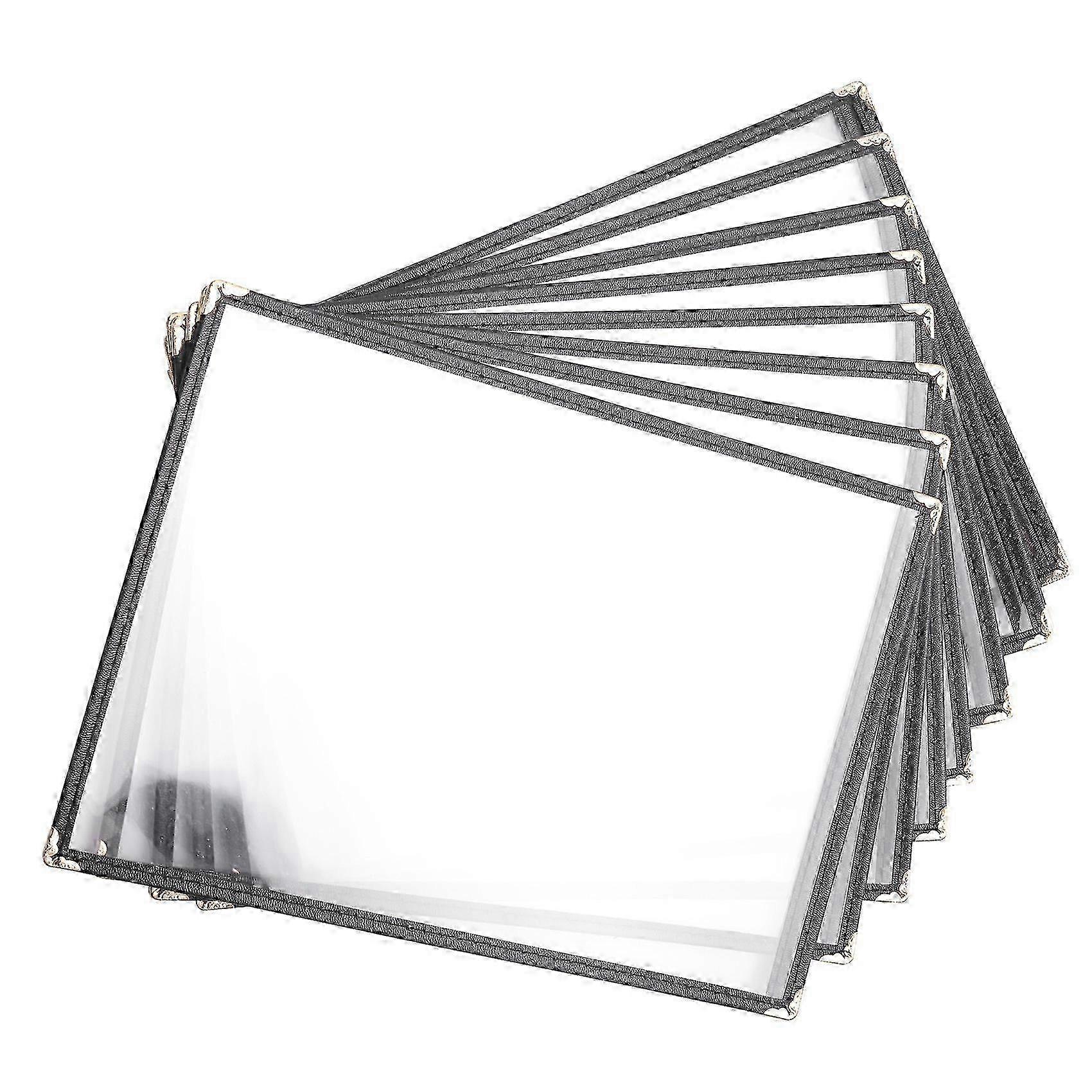 10-Pack Single Page Menu Covers for Restaurants, 2-Sided View for 8.5x11 Paper Sheets