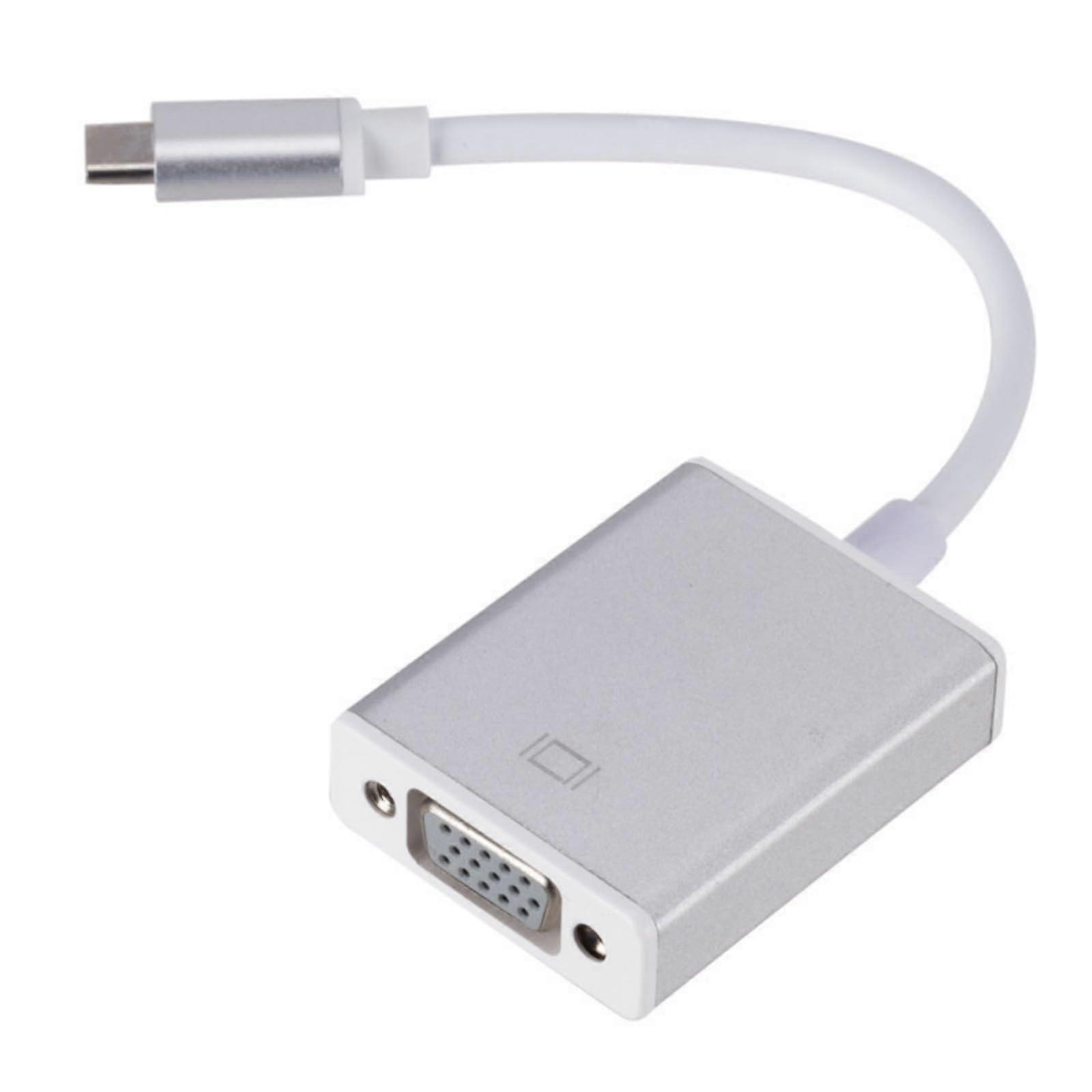 USB3.1 Type C To VGA Converter Cable For Laptop And Desktop, USBC To VGA Adapter, Silver