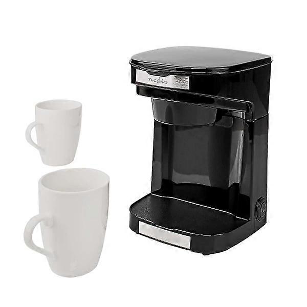 Coffee Maker with Porcelain Mugs - 25 cl Black