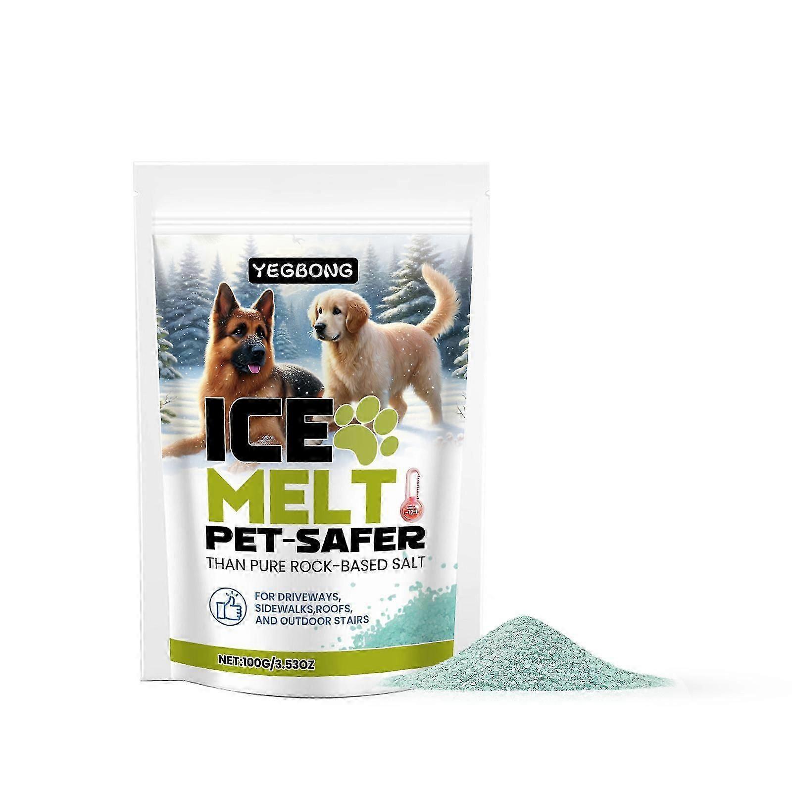 Pet-Safe Ice Melting Agent for Winter Snow & Ice Removal | Fast-Acting, Non-Toxic, Easy to Use, 100g - Safe for Pets & Concrete Surfaces