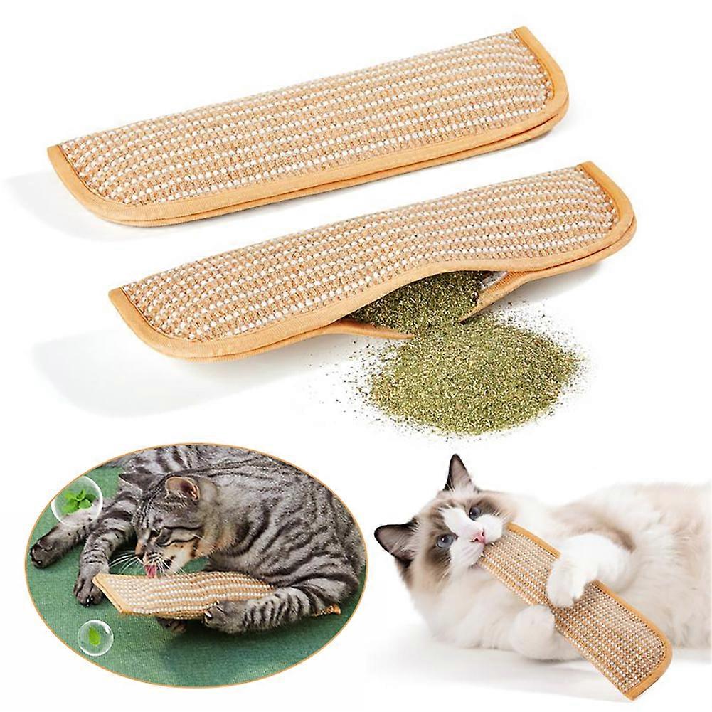Interactive Cat Scratcher Chews Toy with Organic Catnip, Soft Plush Catnip Toys Cat Chew Toy for Indoor