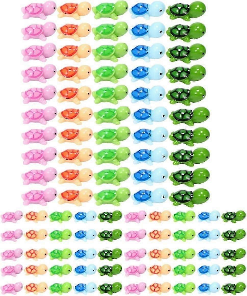 Miniature Turtle, Resin Turtle Figures Multicolor Sea Turtle Statue, Mini Turtle Figurines For Fairy Garden Micro Landscape Cake Toppers