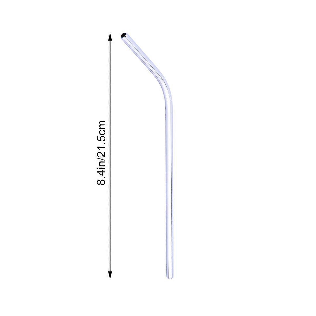 Silver Stainless Steel Drinking Straw for Drinking 1Pcs Curved Design