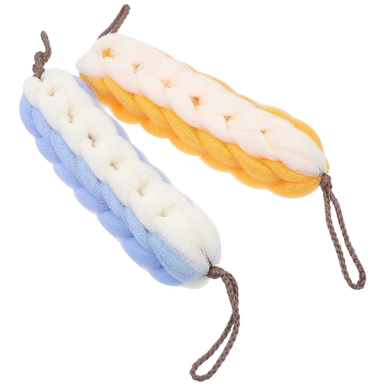 Bathing Towel Long Scrubbing Towel for Back Cleaning 2Pcs Pe Material