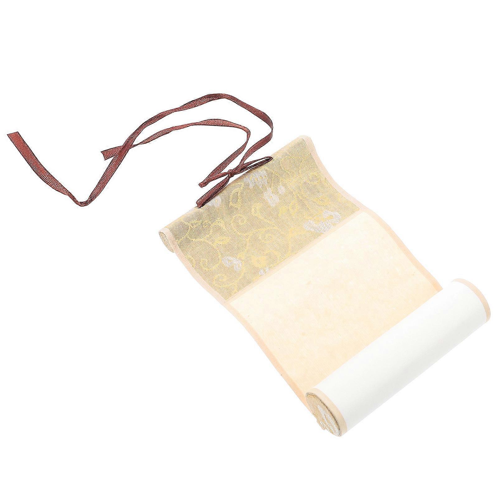 Khaki Chinese Calligraphy Scroll for Painting Scroll Paper Decor