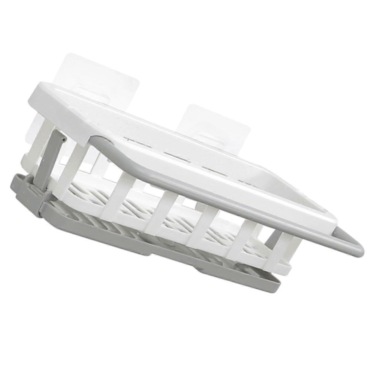 Retractable Kitchen Sink Organizer Wall Mounted Sponge and Soap Holder with Airflow Drying Design