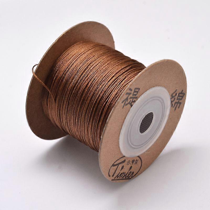Eco-Friendly Dyed Nylon Threads String Threads Cords Coconut Brown 0.4mm about 164.04 yards(150m)/roll
