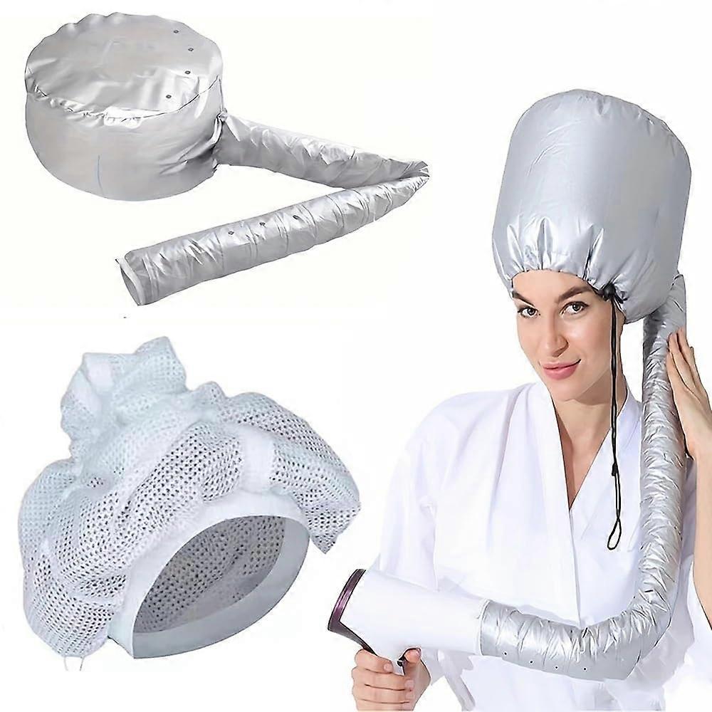 Curly Hair Drying Cap with Adjustable Drawstring Mesh Bonnet for Frizz Curl Drying