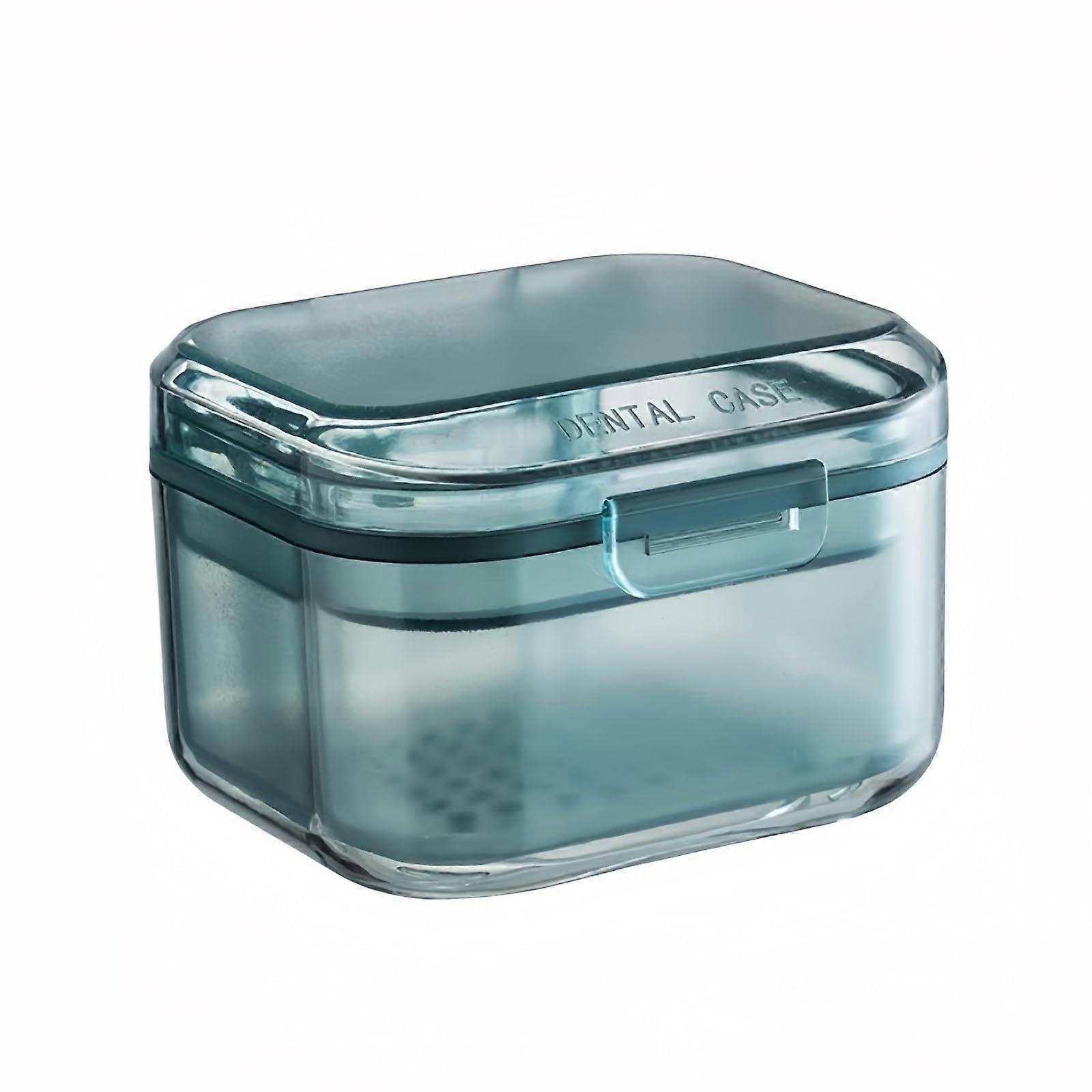 Portable Denture Storage Box Denture Cleaning And Soaking  Box Three-layer Design Isolate Bacteria Exquisite And Compact