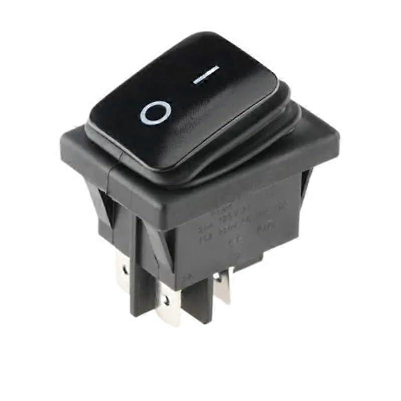 Heavy Duty Rocker Switch 16A 250V with Secure Cap, 4 Pin Black On Off Toggle