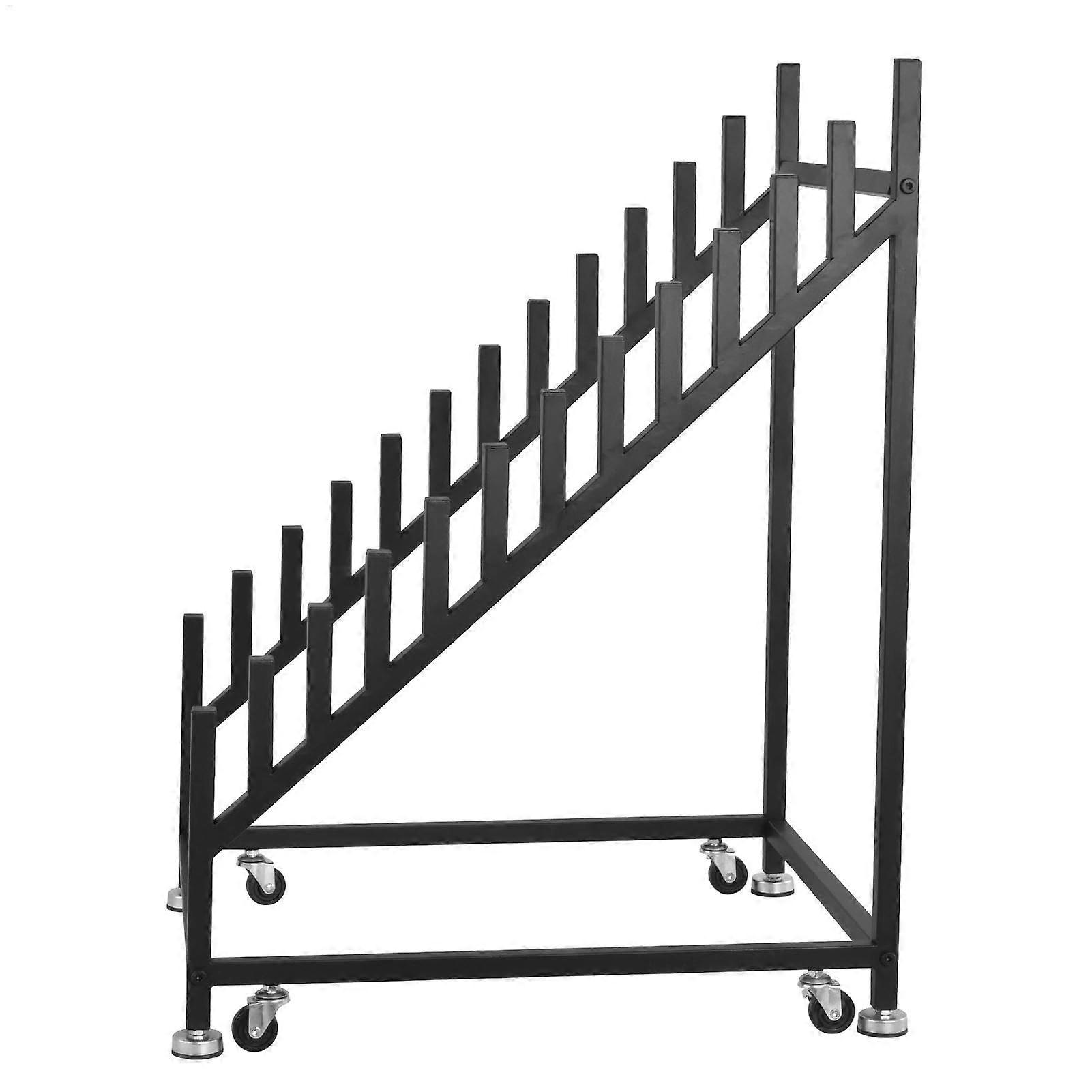12Tier Heavy Duty Floor Tile Display Rack with Lockable Wheels for Showroom Samples