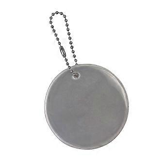 Waterdichte veiligheidsreflector sleutelhanger voor hardlopen, fietsen, wandelen en joggen in het donker, met reflecterende coating, zilverwit.