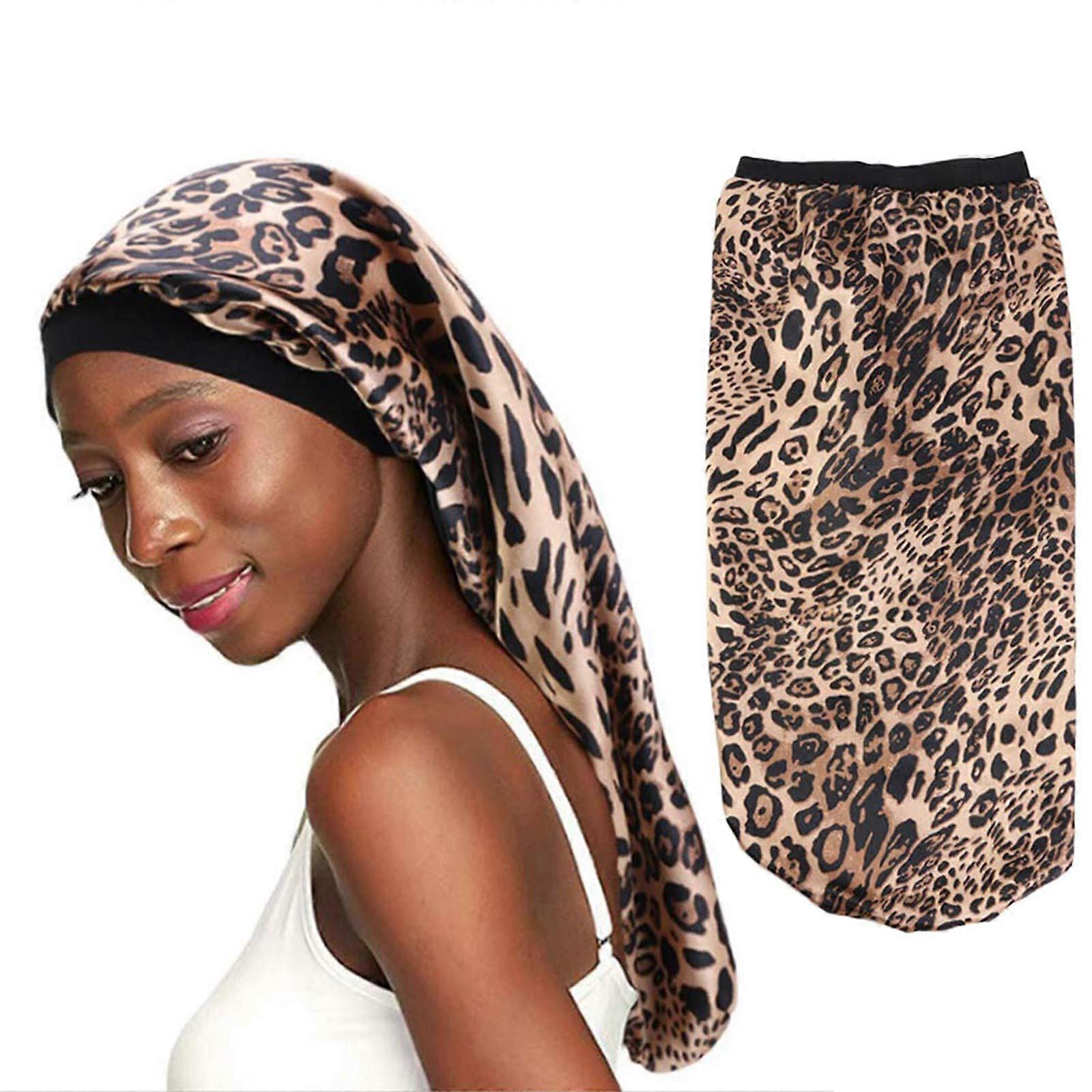 Extra Large Satin Night Cap for Long Hair with Comfortable Elastic Fit, Multicolor