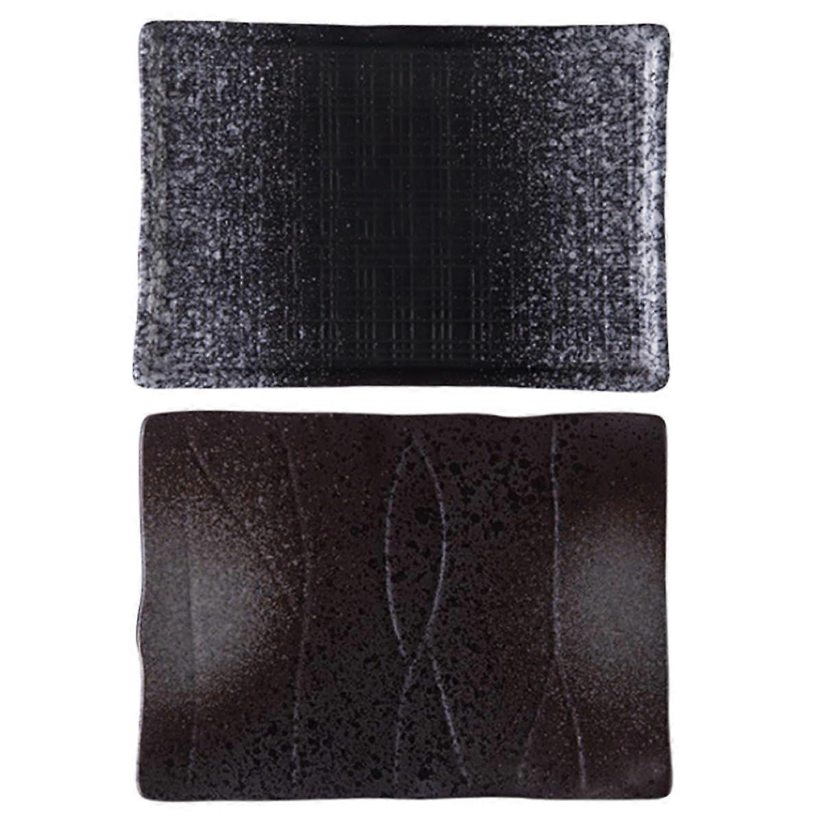 2pcs Sushi Plates Japanese Rectangular Easy Clean Elegant EcoFriendly Snack and Dessert Set