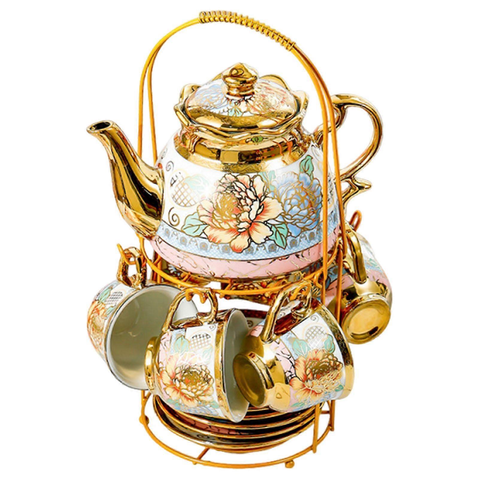 Ceramic Tea Set Creative Teapot Cup Saucer Set for Dining Room Home Wedding