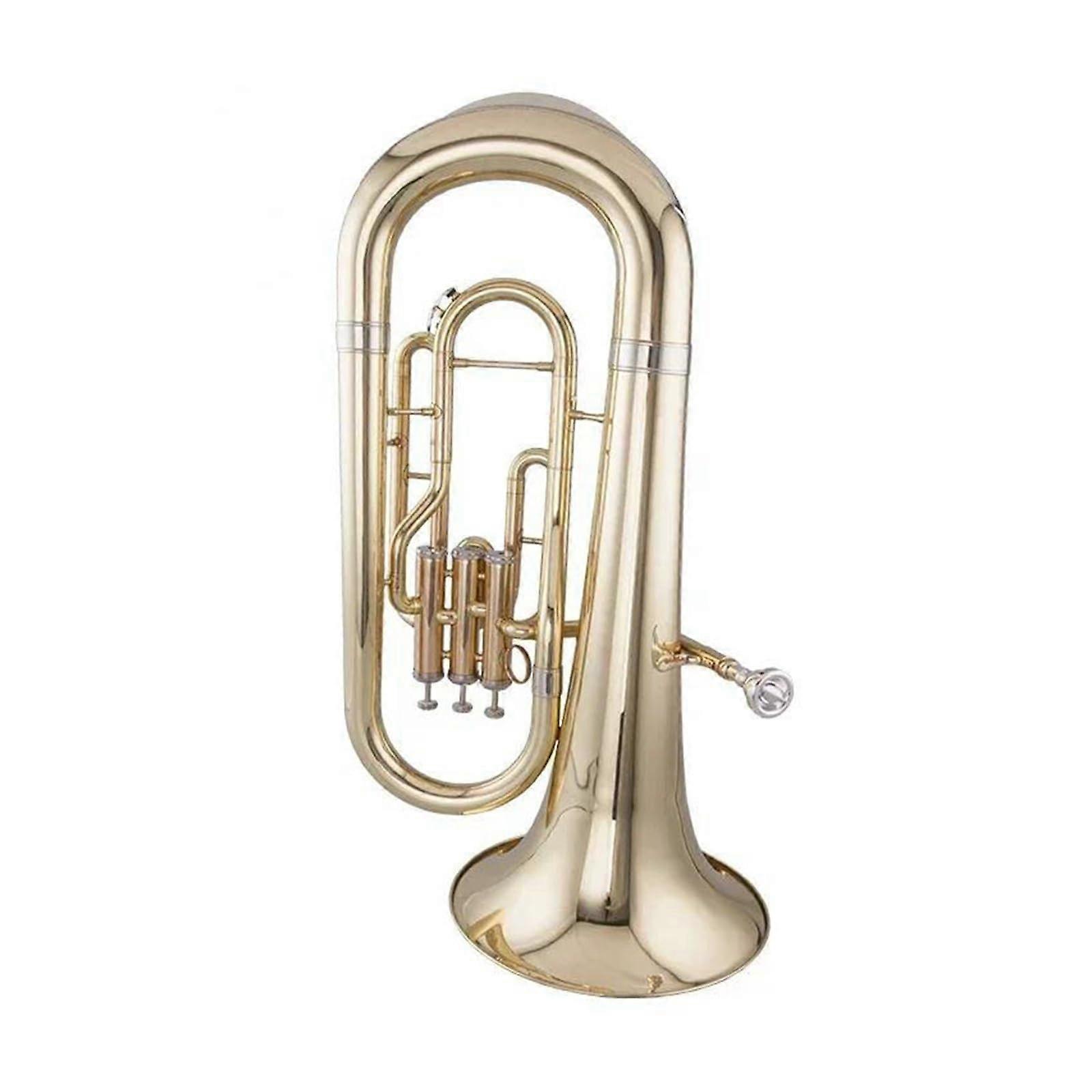Professional Bb Brass Euphonium Gold Lacquer Rich Balanced Tone Smooth Valve Action