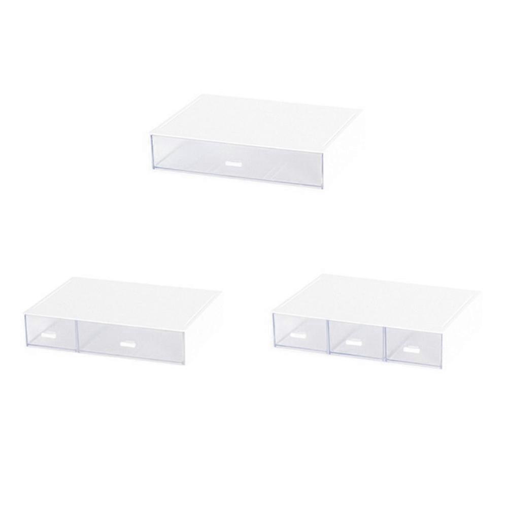 Compartmentalised Drawer Style Storage Box, Cosmetic Storage, Desktop Storage Box, Multi-Layer Stackable Storage Box