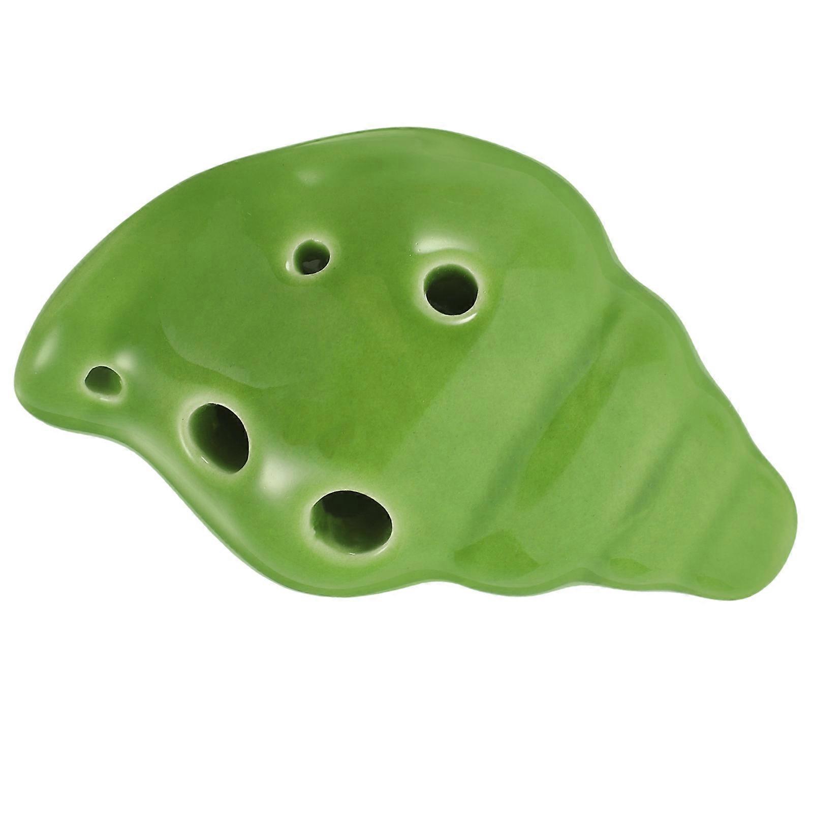 Beginner Ocarina Instrument for Practice 6-Hole Ceramic Conch Shape