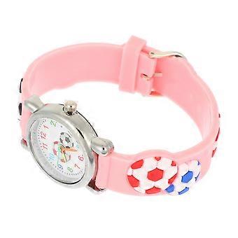 Montre de sport pour enfants, ronde, rose, en plastique, avec motif dessin animé et affichage précis de l'heure (1 pièce).