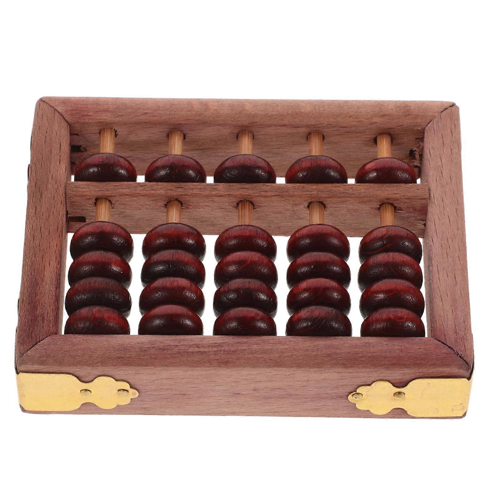 Wooden Abacus for Kids Math Learning Tool with 5Pcs Counting Frames
