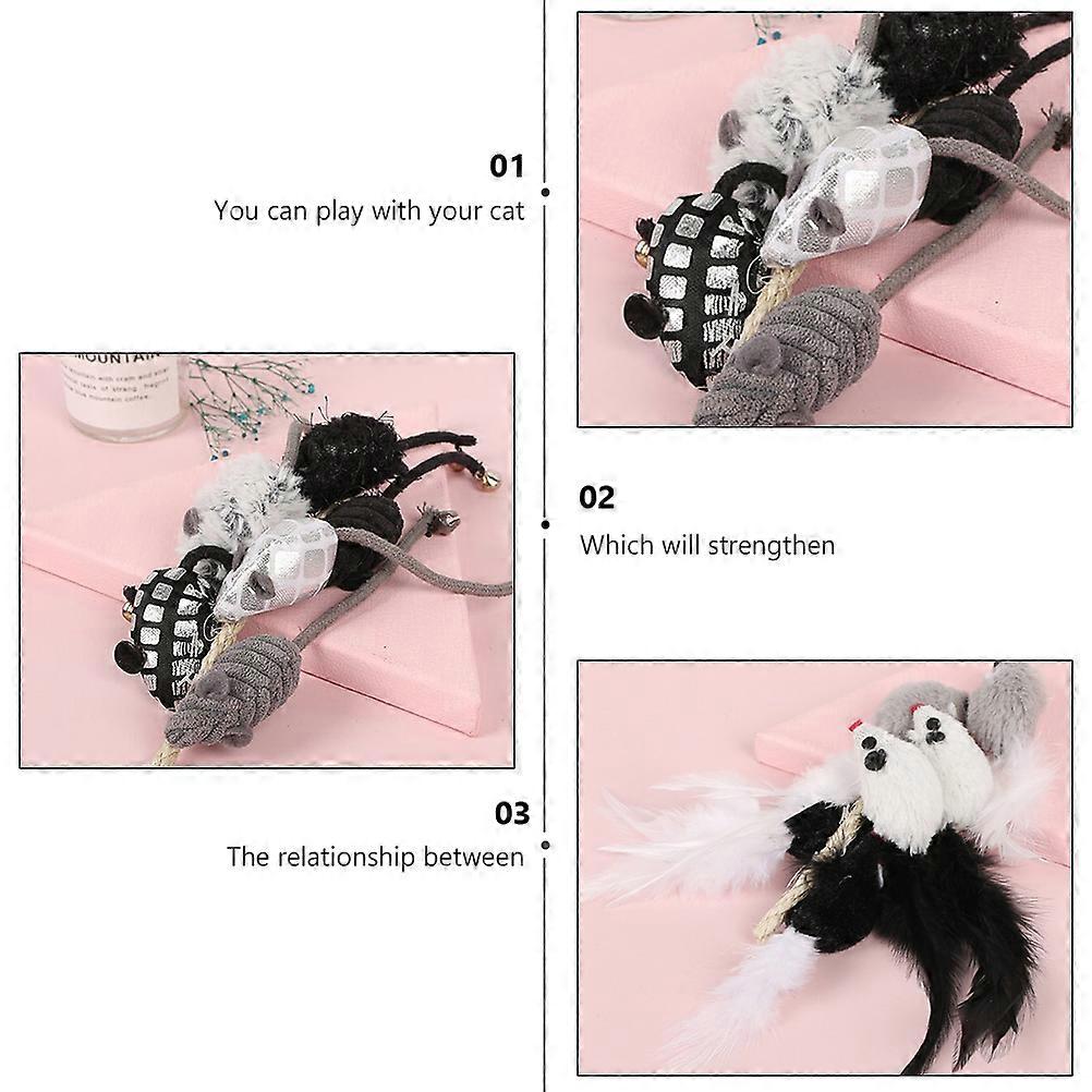 Mouse Teasing Cat Toy Plush Mouse Interactive Toy for Playing