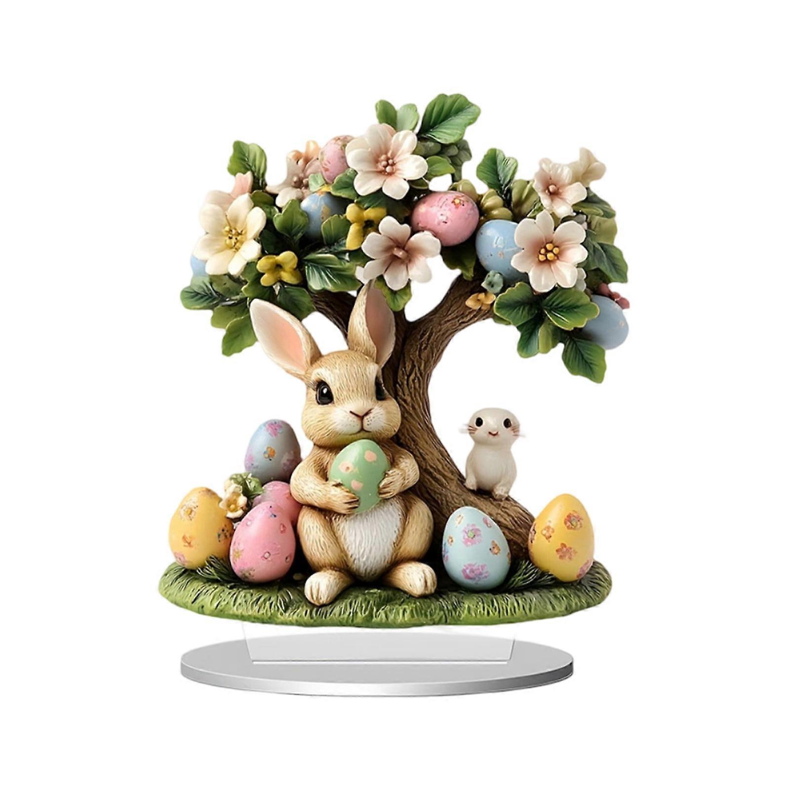 Easter Bunny Decorations, 2D Easter Bunny Easter Egg Acrylic Ornament Home Decor