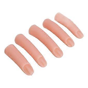 5 Stück Silikon-Fingermodelle, hochrealistisch, biegsame Gelenke, eingebettete Nagelkunst-Trainingsfinger für Nageldesign