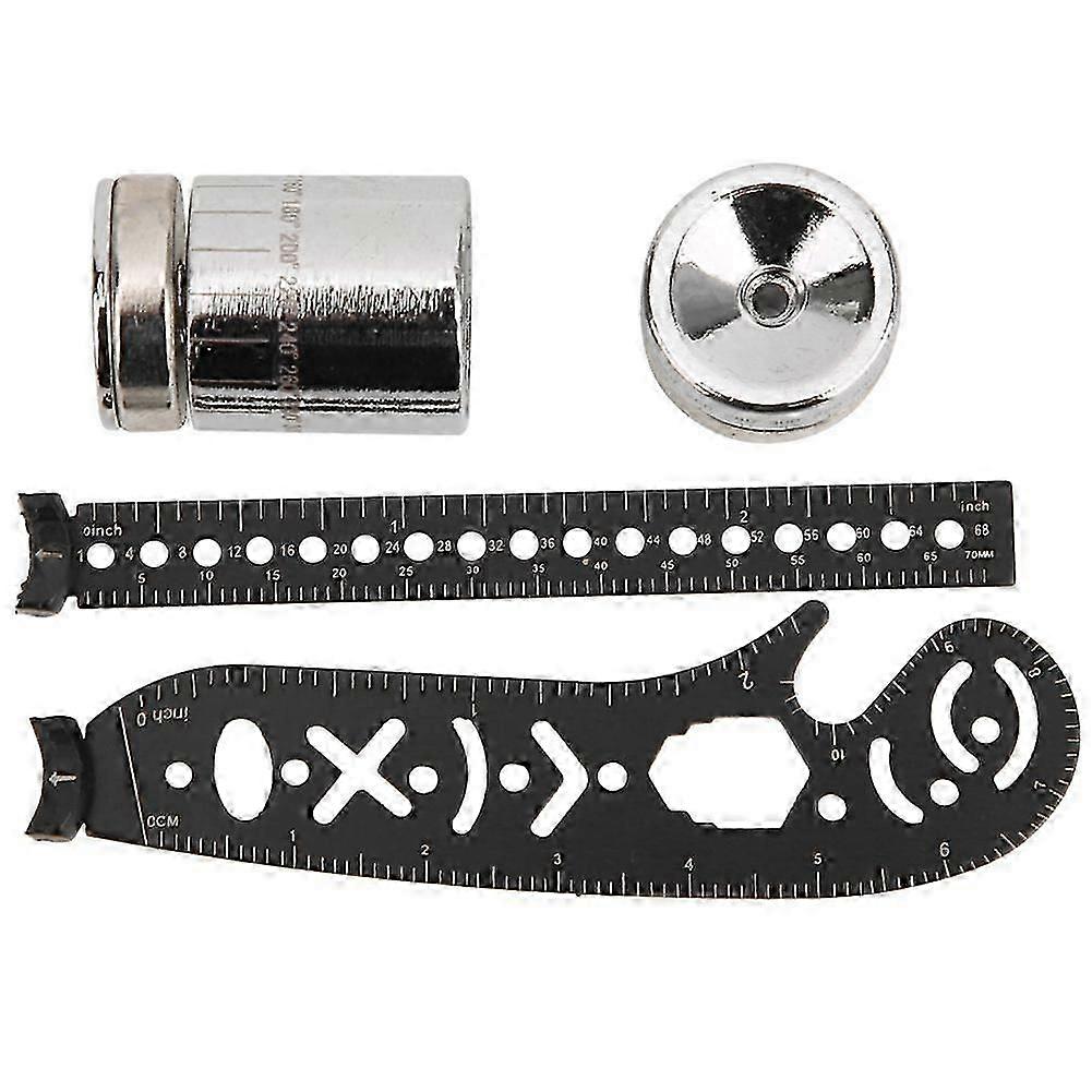Black Iron Multifunction Drawing Ruler with Magnetic Compass