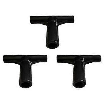 3 Pieces Trampoline Enclosure Pole End Caps T-Shaped Pipe Sleeve for Home Safety Protection - S