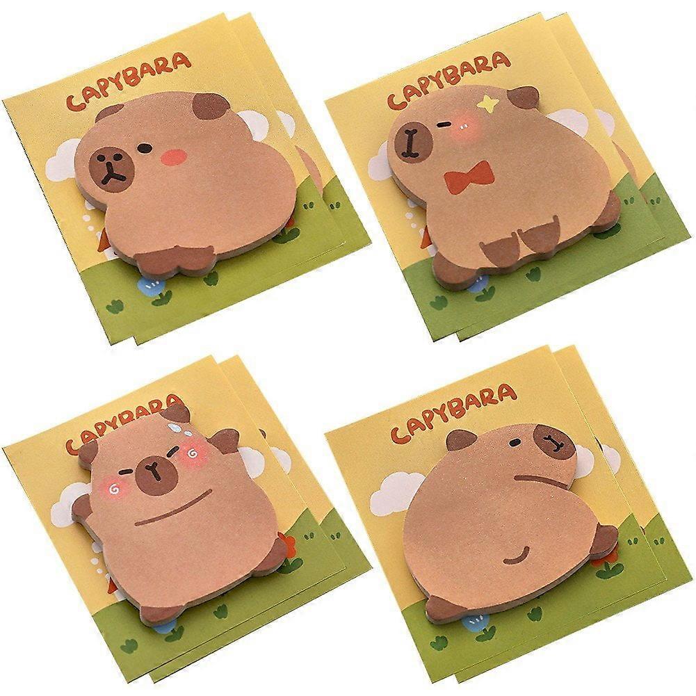 8Pcs Cute Capybara Post Notes Animals Sticky Notes Cartoon Message Note Reminder Note Pads Office Memo Notes for Office