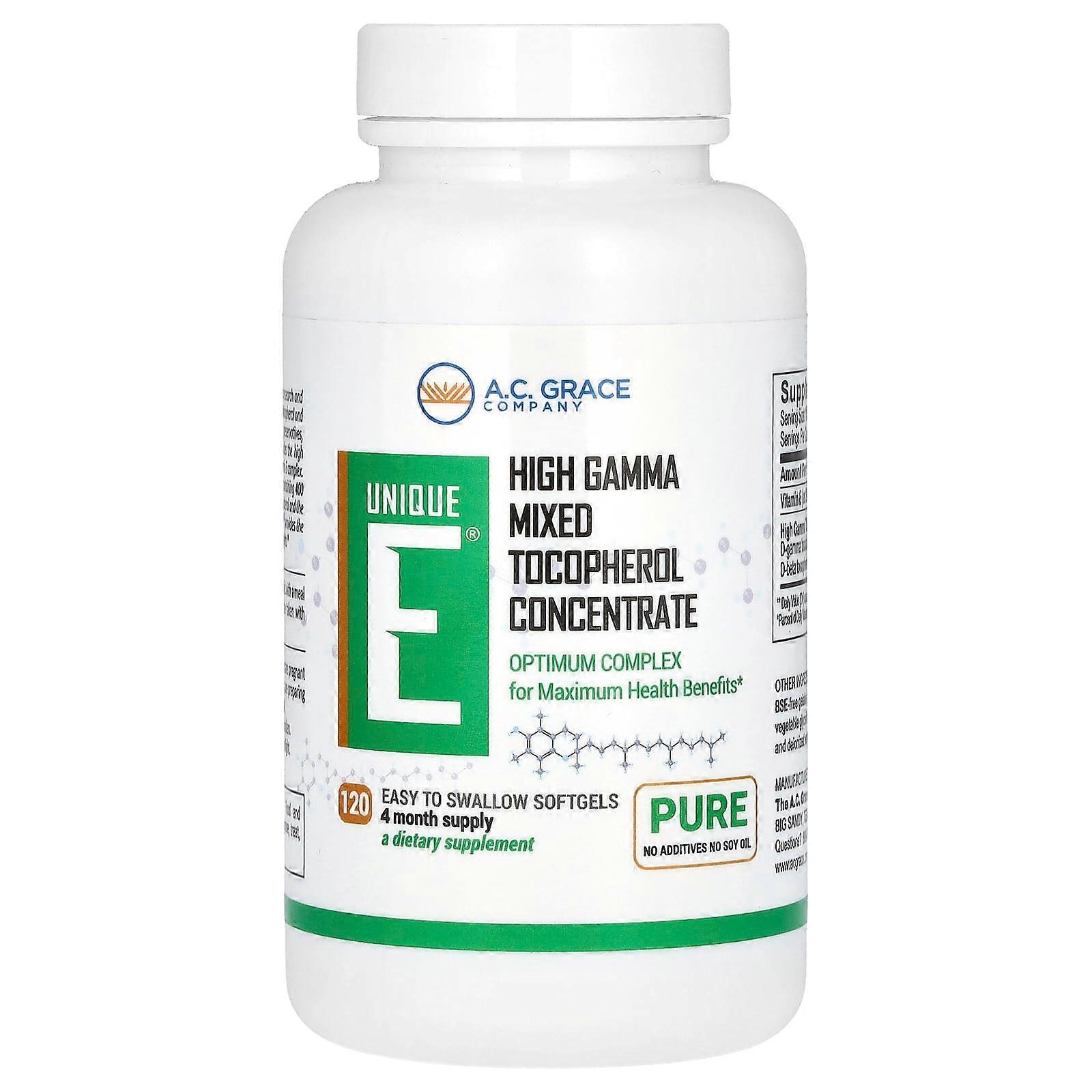 A.C. Grace Company, Unique E, 120 Softgels