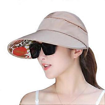 Running Sun Hat - Women's Leaf Print Cap for UV Protection