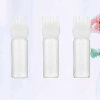 Conjunto de 3 aplicadores de tinta de cabelo com aplicador branco para cabeleireiro.