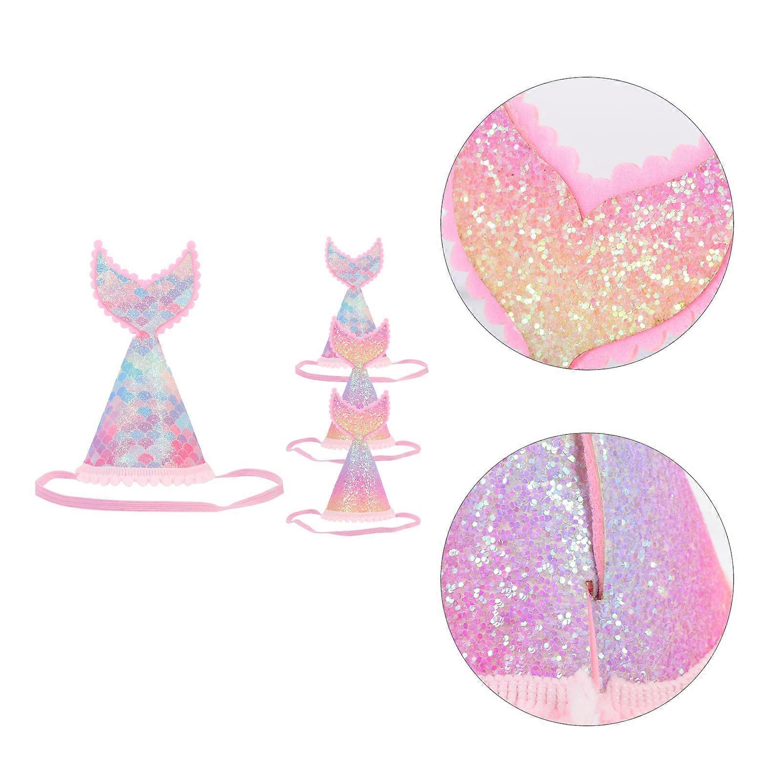 Multi-Function Birthday Hat Felt Birthday Hat for Decoration 4Pcs Set
