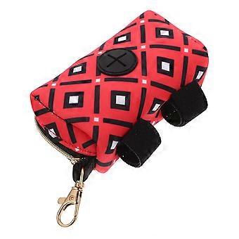 Sac à friandises portable pour chiots et sac à déjections canines (rouge)