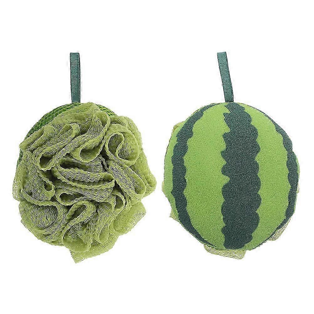 Watermelon Bath Scrubber 2Pcs Set for Shower Exfoliating