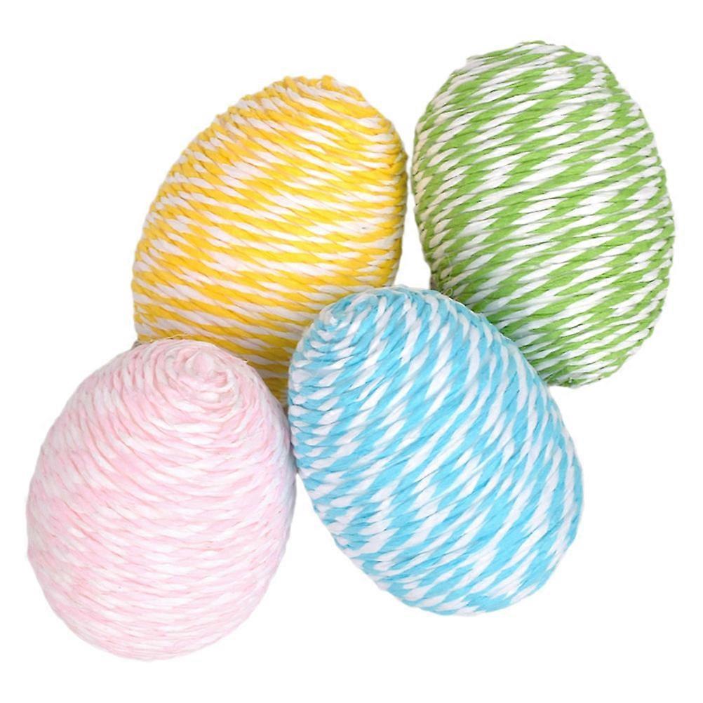 4pcs Easter Colorful Eggs Foams Adornment Easter Simulation Egg DIY Accessories