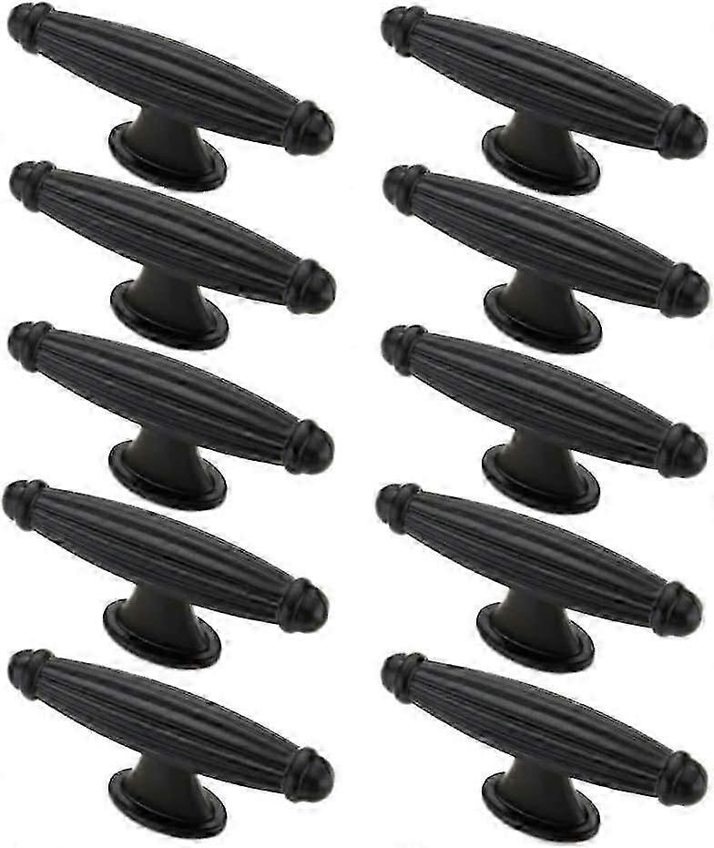Matte Black Kitchen Cabinet Knobs Pulls,10 Pack Modern Cabinet Hardware Handles