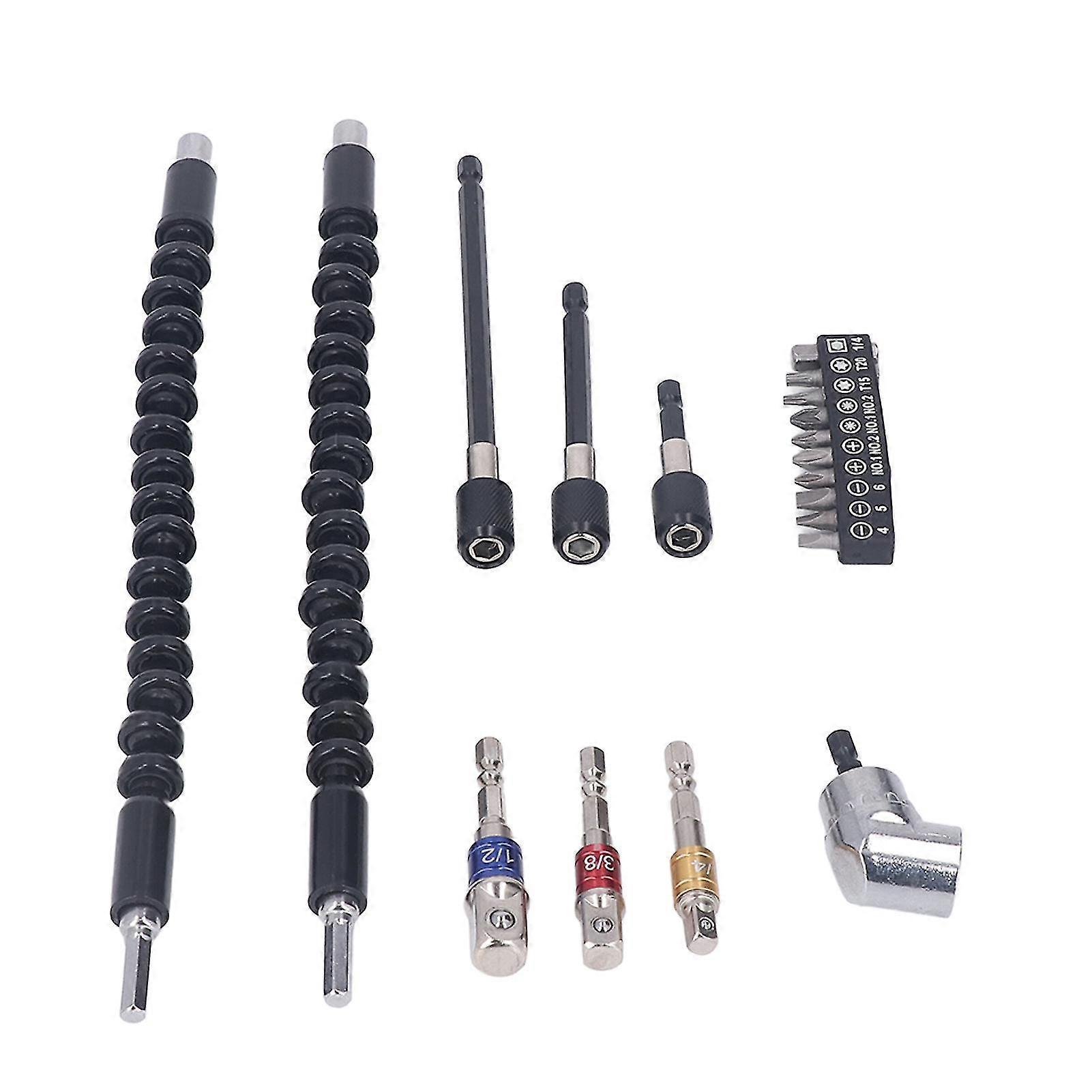 Drill Bit Extension Set Flexible 105 Degree Drill Bit Extensions Universal Socket Adapter Screwdriver Head Holder Kit
